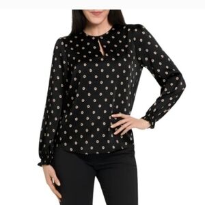 Ted Baker  Black Floral Top NWOT